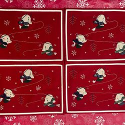 Snowman  Set Of 4 Placemats Season Bright 