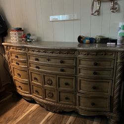 Large Wooden Dresser And Nightstand