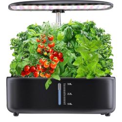 Hydroponics Growing System Kit - 12 Pods Indoor Herb Garden with LED Grow Light