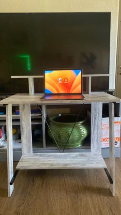 Wooden computer desk