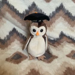 Ty Beanie Baby "Wise" 1998 Owl, Class Of '98. Rare Retired With PE Pellets