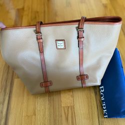 Dooney And Bourke Pebble Leather Hand Bag ( Brown Color, Large Size)