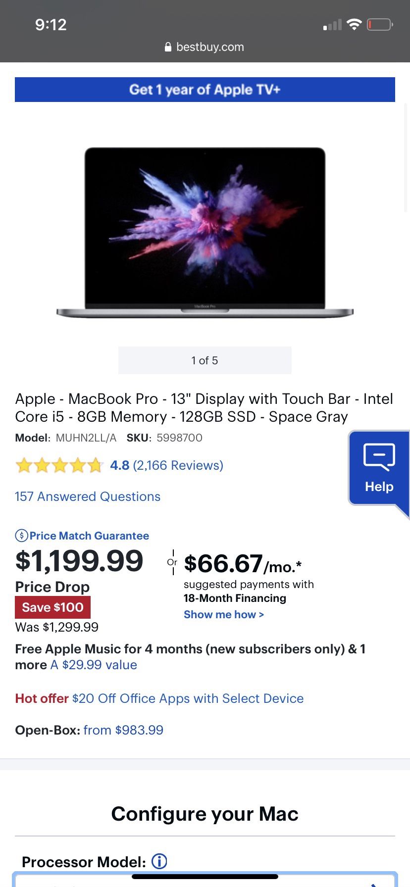 2022 Apple MacBook Pro 13.3 Inch