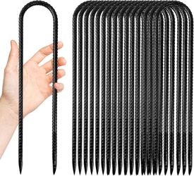 16 Pack Steel Rebar Stakes, 12-Inch
