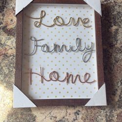 Love Family Home Framed Metal Wall Art Decor  New In Original Packaging 