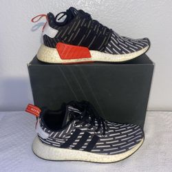 Adidas Men's 8.5 NMD R2 PK Primeknit Boost Core Black White Zebra BB2951