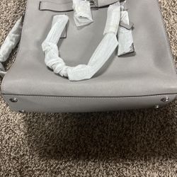 Michael Kors Hamilton Pearl Grey Lg Ns Tote Leather