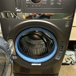 Profile 4.8 cu. ft. SmGEart UltraFast Electric Washer & Dryer Combo in Carbo.