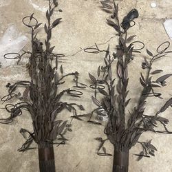 2 Metal  Wall Hanging Candle Holders