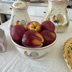 Canisters And Bowl With Apples