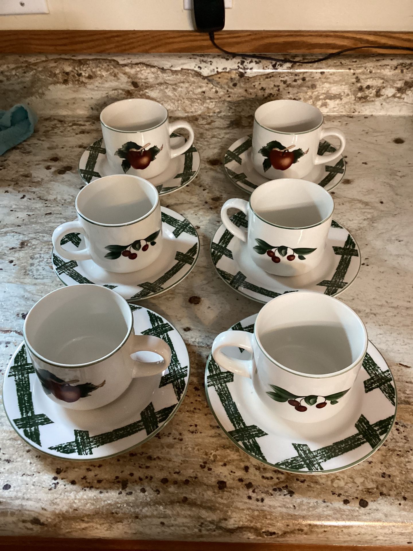 The Cades Cove Collection coffee cups and saucers set
