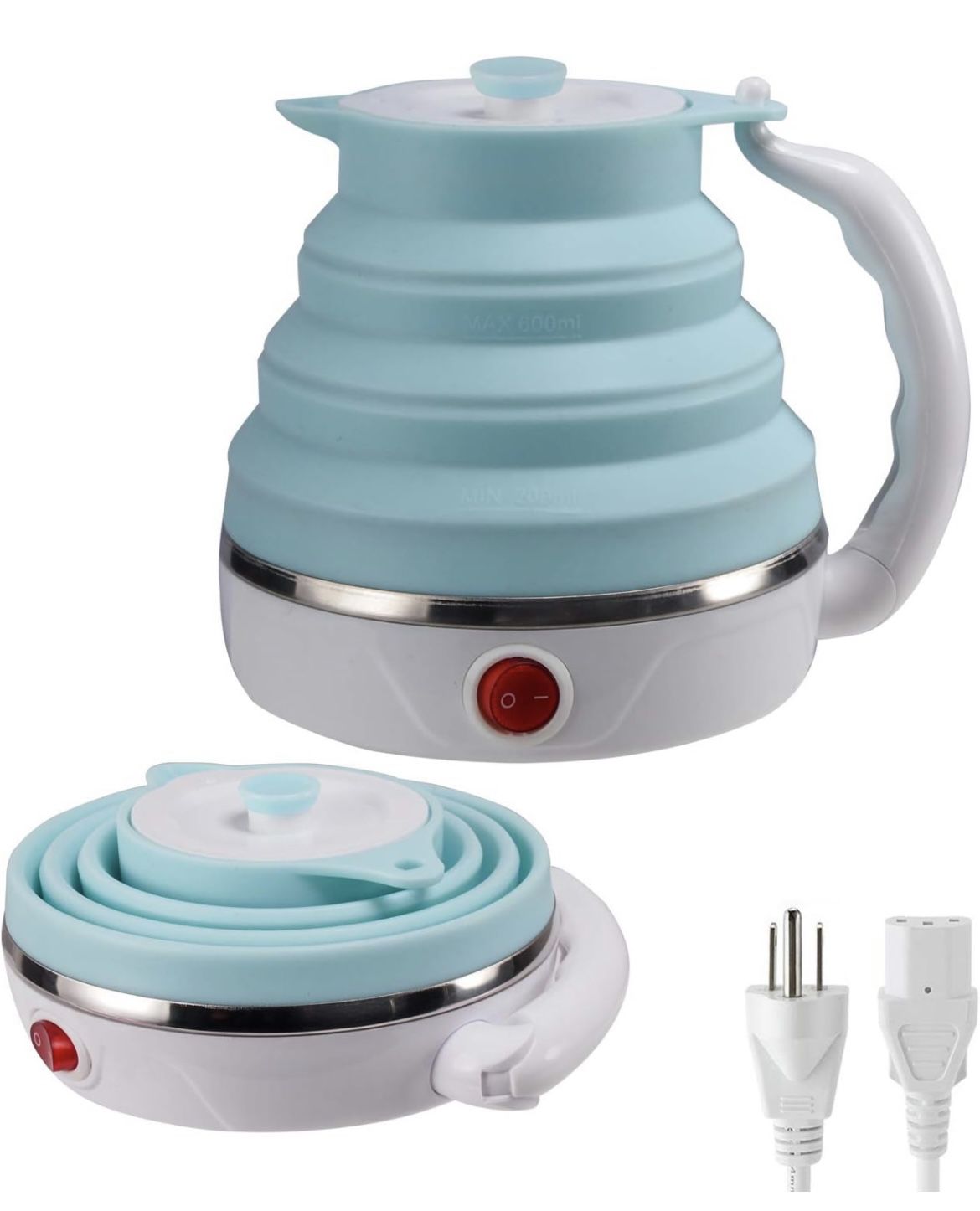 Travel Foldable Electric Kettle, Collapsible Electric Kettle Food Grade Silicone