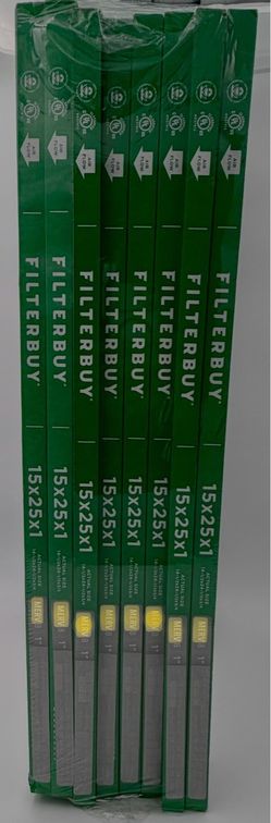 8 Pack 15x25x1 Filterbuy MERV 8 Indoor Air Filter