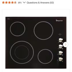 New Magic Chef 24 in. Radiant Electric Cooktop in Black with 4 Burner Elements