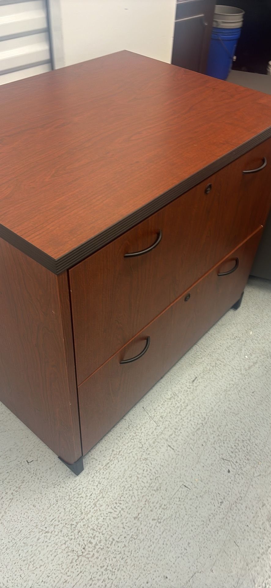 Two Drawers Laminated Wood Filing Cabinet For Sale