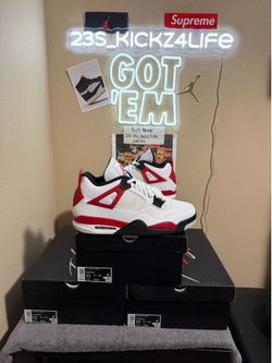 Brand new Air Jordan Red cement 4’s 13x3 with original box and proof of purchase.