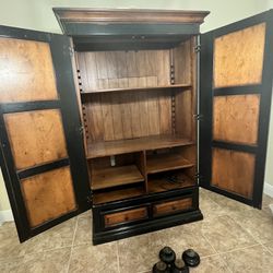 Modern Powered Armoire- Solid Wood 