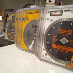 Rigid And DeWalt 7-in Masonry Saw Blades