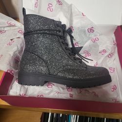 Glitter Combat Boots