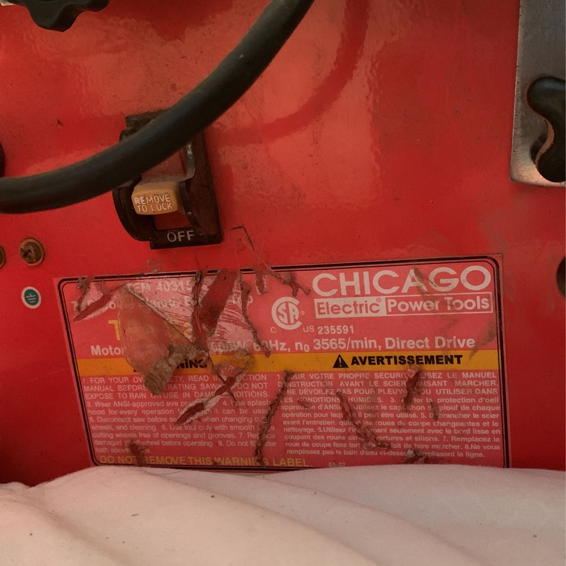 Chicago Tile Saw 