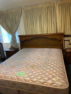 King size mattress with Antique frame