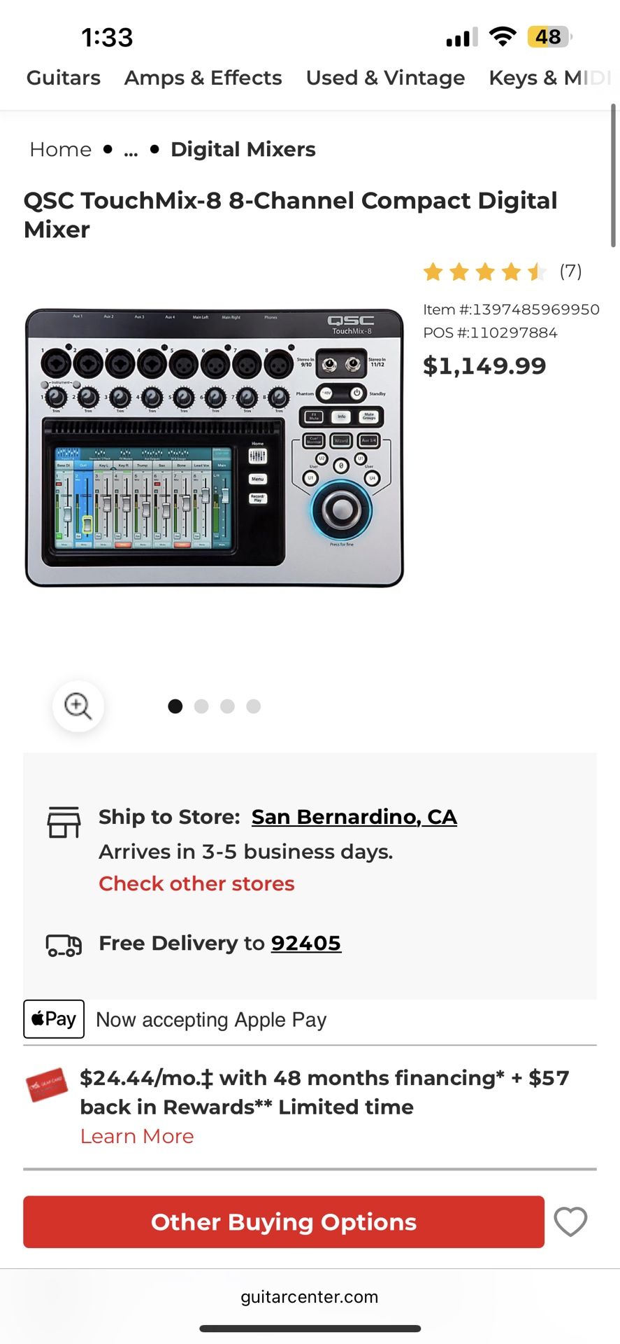 Used Mixer QSC 8 Channel 