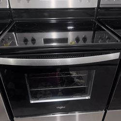 Whirlpool Stainless 30” Wide Glass Top Stove