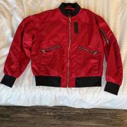 ZARA SPORTY HOODED BOMBER JACKET 