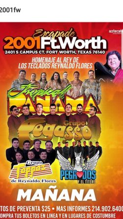 2 tickets para Reynaldo flores