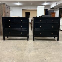 Price for Both -2 XL Black Nightstands / Chests Nightstand Set / End Tables / Side Tables  