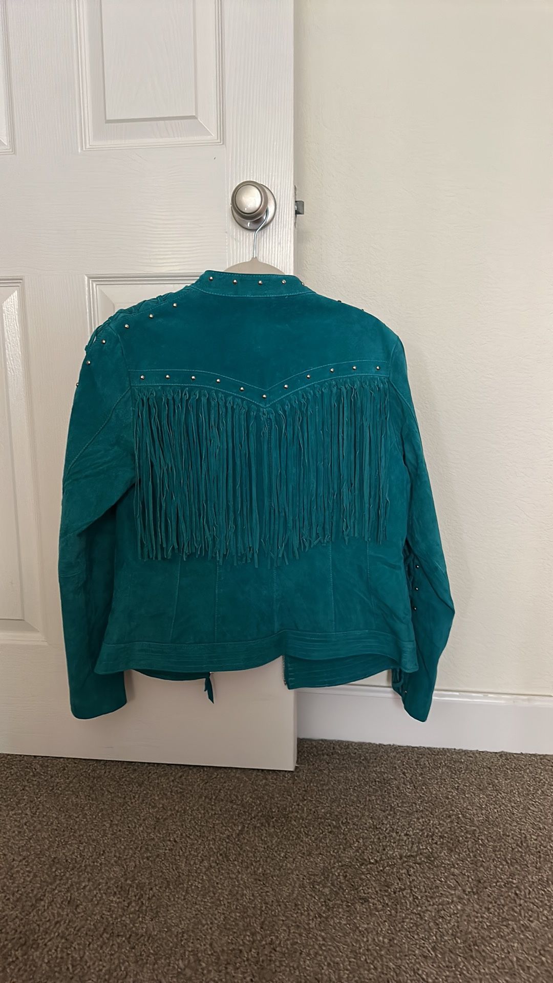 Western Leather Jacket With Fringe