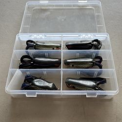 6 Spro frogs and tray