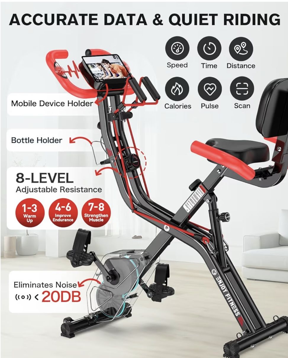 pooboo Folding Exercise Bike Bicycle