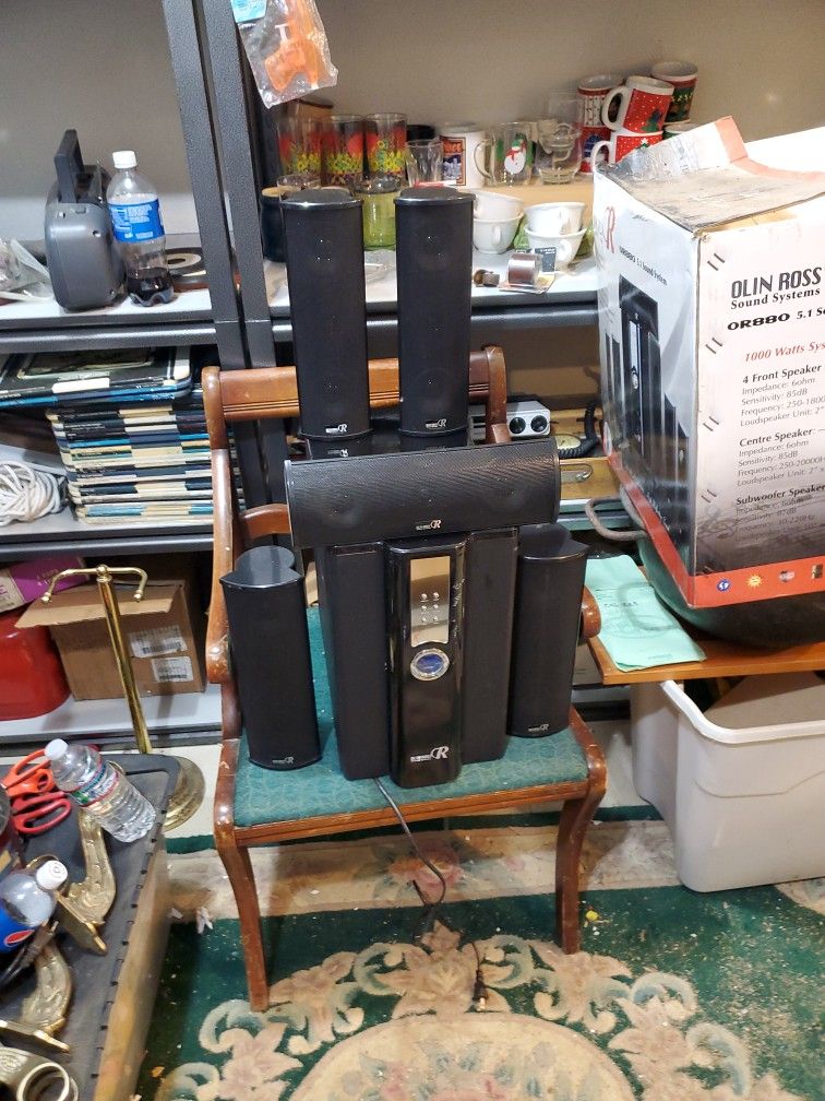 Olin Ross Sound Systems OR880 5.1 1000 Watts AM FM Mp3 Plug-n-play , Wireless Remote Control , Direct Hookup To TV Components