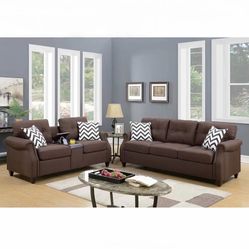 New 2 Piece Sofa and Loveseat / Living Room Couch Set (Can Deliver)