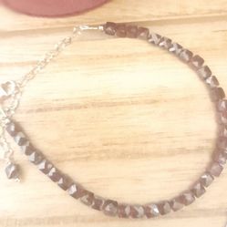 Handmade Adjustable Garnet Bracelet With Sterling Silver Parts