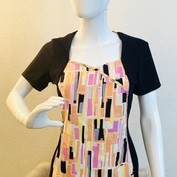 Baby Phat Geometric Multicolored Color Block Medical Scrub Top