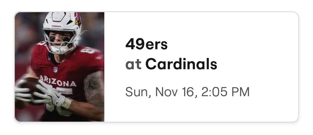 49ers Vs Cardinals Lower Level Tickets
