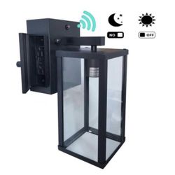 Porch Light with Outlet, Dusk to Dawn  Sensor Outdoor Light with GFCI Outlet Porch Light Wall Sconce Waterproof Exterior Light Fixtures Outside Light 