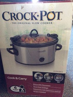 Crock Pot brand slow cooker in box great for winter soups and stews, bone broths and more.