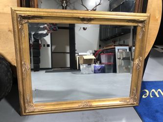 Large Mirror With Detailed Framing