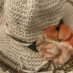 Beautiful Women’s Beige With Flower Hat