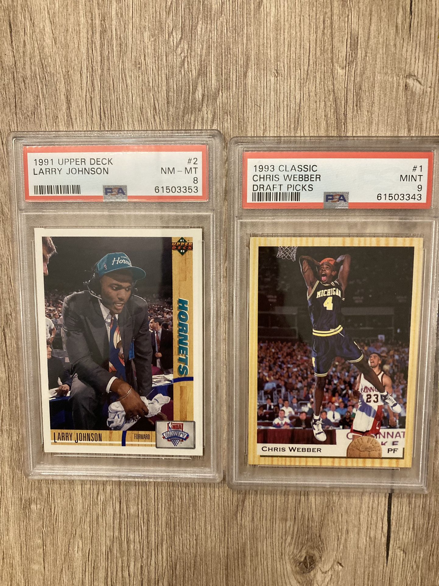 Chris Webber and Larry Johnson Graded Rookie Cards
