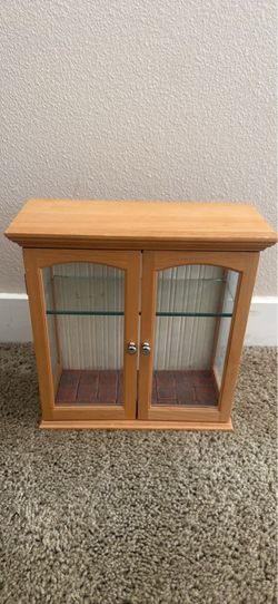 Small Wood and Glass curio Cabinet