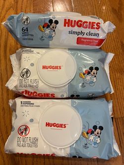New unopened Huggies Simply Clean Fragrance Free Baby Wipes 3-Pack