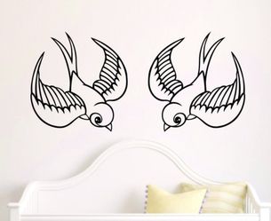 PRE MADE Wall Decal Home Decor Swallows Birds