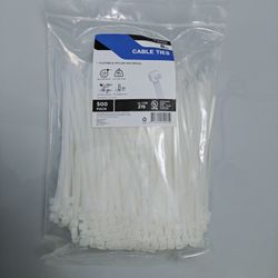 8 in. Standard 50 lbs. Tensile Strength UL 21S Rated Cable Zip Ties Natural (White) (500-Pack)