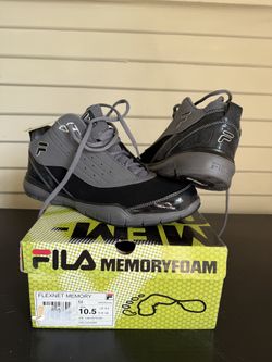 FILA High top Basketball Flexnet Memory Foam Men’s shoes black and gray sneakers