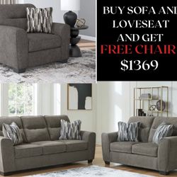 SOFA AND LOVESEAT FREE CHAIR 