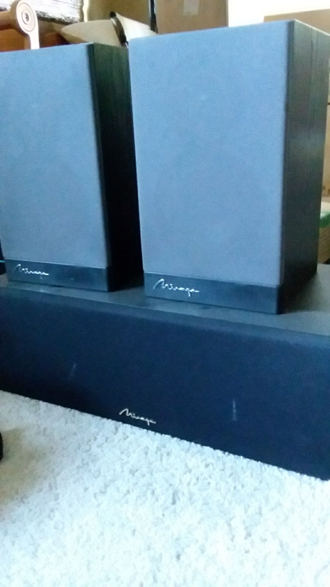 2 bookshelve & 1 center channel speaker